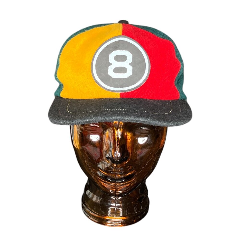 Vintage Magic 8 Ball Red Snapback Cap Hat Union Made In USA Wool Adjustable